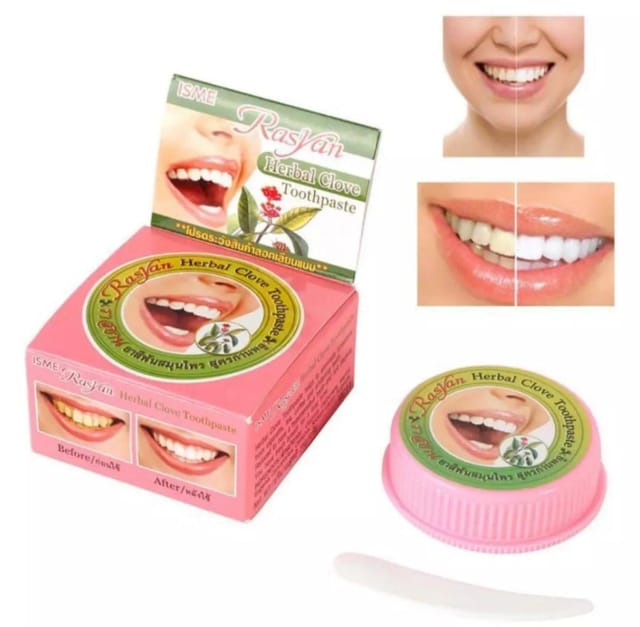 ISME Rasyan Natural Herbal Clove Thailand Teeth Whitening Antibacterial Toothpaste 25Gm