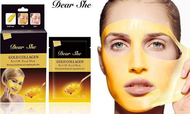 10 Mini packets Dear She gold collagen peel off facial mask
