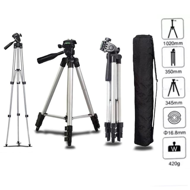 Tripod Stand For DSLR Camera With Mobile Holder