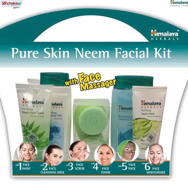 Himalaya Pure Skin Neem Facial Kit With Face Massager