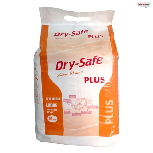 Dry Safe Plus Unisex Adult Diapers (Large)