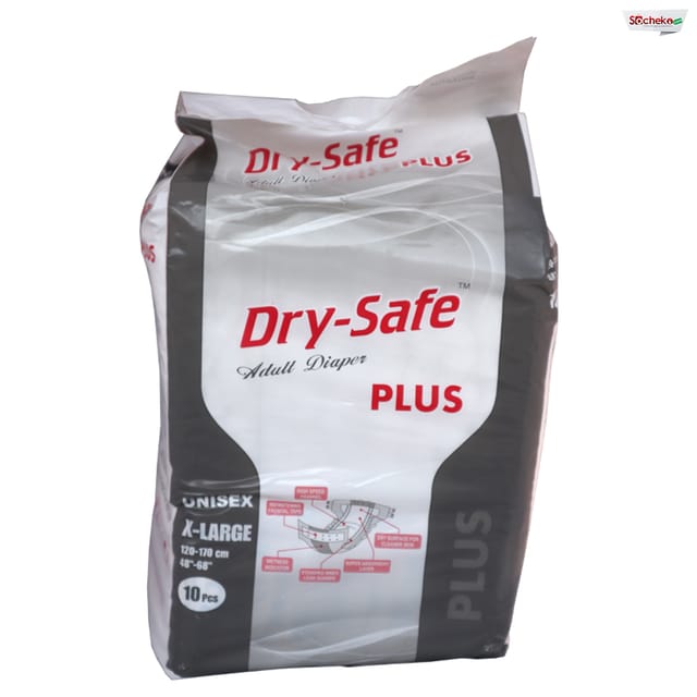Dry Safe Plus Unisex Adult Diapers (XL)