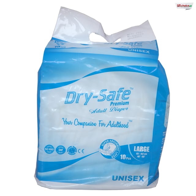 Dry Safe Premium Unisex Adult Diapers (Large)