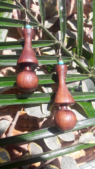 unique wooden earring(stylish ball stick)