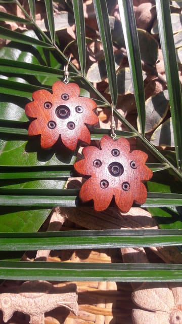 unique wooden earring(flower1)