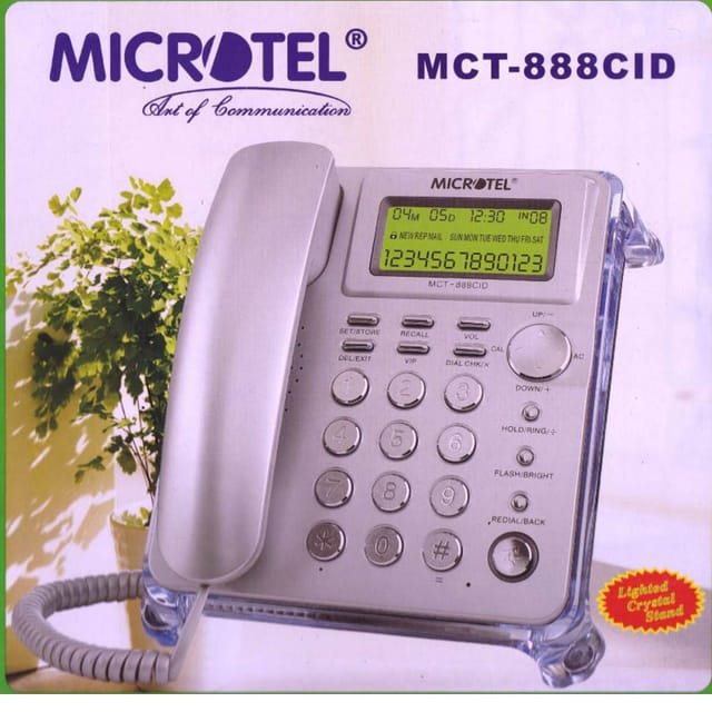 Microtel Corded Desktop Telephone Set Mct-888cid For Office Home & All Purpose Use