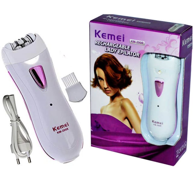 Kemei Km-290R Rechargeable /Washable Women Epilator Shaver