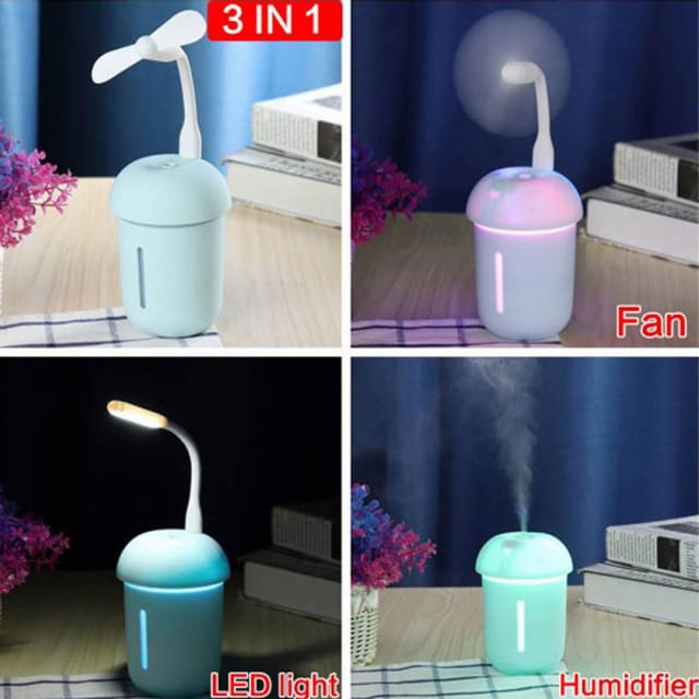 3 in 1 Multi-function USB Direct Charge Mushroom Shape Electric Aroma Essential