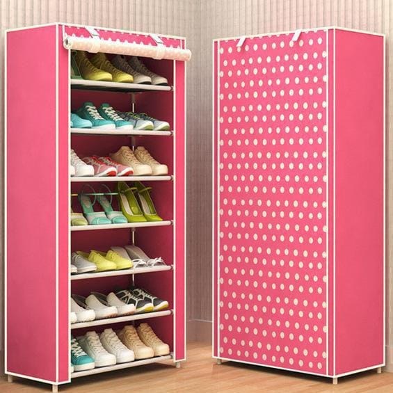 Shoe Rack 8 Layer 7 Grid Non Woven Fabrics Shoe Storage For Home Furniture Assorted Color