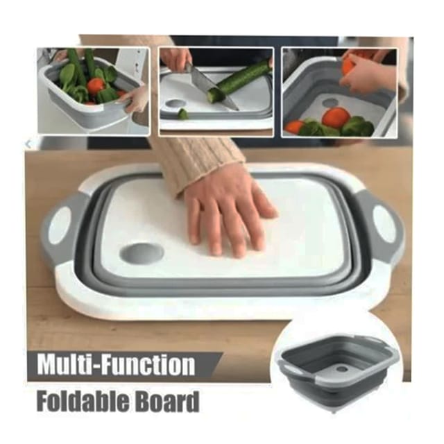 Multi-Function 3 In 1 Folding Cutting Board Kitchen Foldable Drain Basket Chopping Blocks Washing Basket Kitchen Organizer