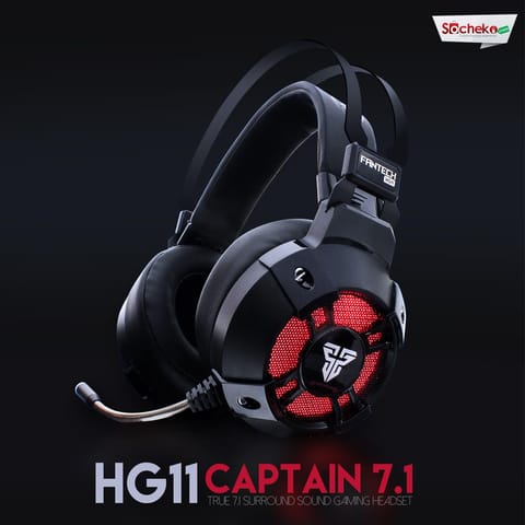 Fantech Hg11 7.1 Channel Surround Sound Gaming Headset Stereo Led Headphones - Black