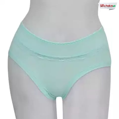 Mint Solid Front Lace Midwaist Panty For Women