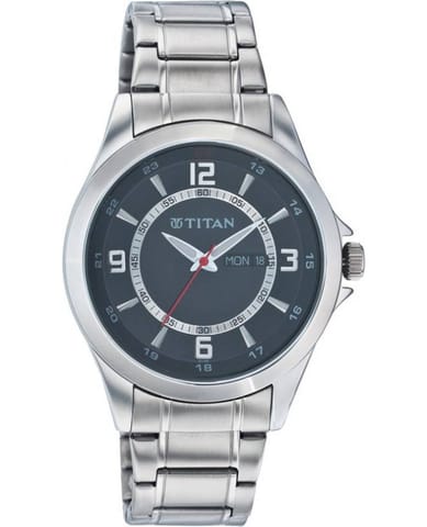 Blue Dial Analog Watch For Men- Silver