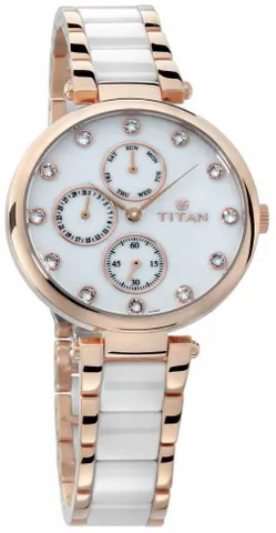 Titan Analog White Dial Women's Watch