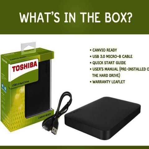 Toshiba Canvio Basics 1TB Portable External Hard Disk Drive 3.0