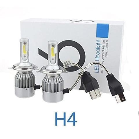 C6 H-4 All In One Compact Design 36W/3800Lm Led Headlight Conversion Kit Car/Bike High/Low Beam Bulb Driving Lamp (2 Pcs)