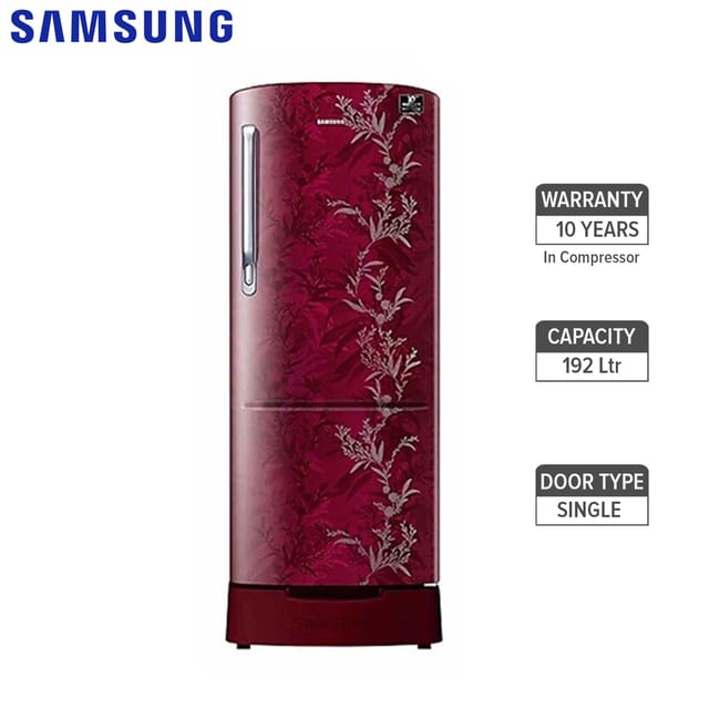 Samsung RR19T25CA6R/Im 192L Single Door Refrigerator- Maroon