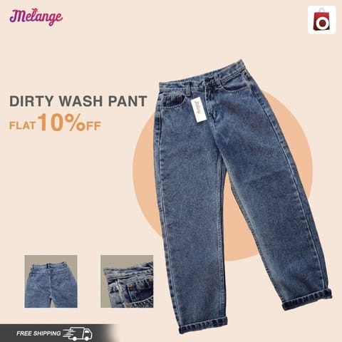 Dirty Wash Pant For Girls