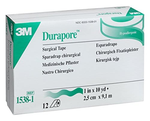 3M™ Durapore™ Medical Tape 1538-1, 25 mm x 9.1 m (12 rolls)