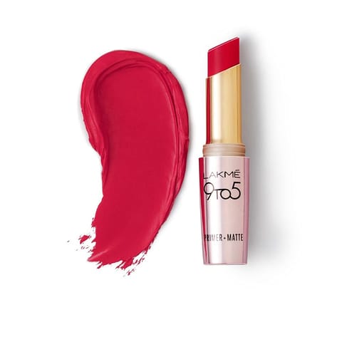 Lakme 9TO5 Primer + Matte Lip Color Iconic Red 3.6 g