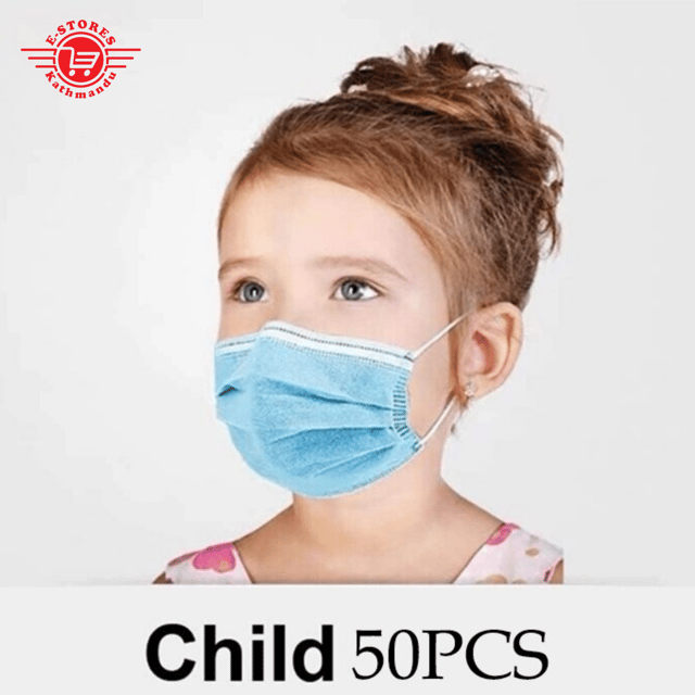 Child Kids Mask Disposable Face Masks 3 Layer Filter Anti Dust Flu Fabric Melt blown Protective Breathable Mouth Masks 50Pcs
