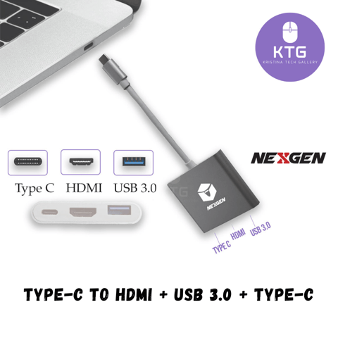 Nexgen USB TYPE C TO HDMI USB TYPE C HUB High Speed Data Transfer USB 3.0 4K HDMI & Typc C Port Support Apple MacBook Pro iPad & all Laptop