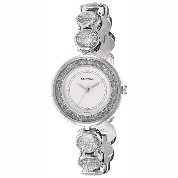 sonata silver watch