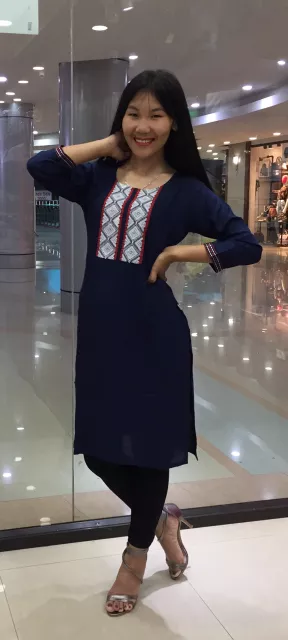 Melange Blue Simple Kurtis For Women At Best Price Nepal Socheko Com