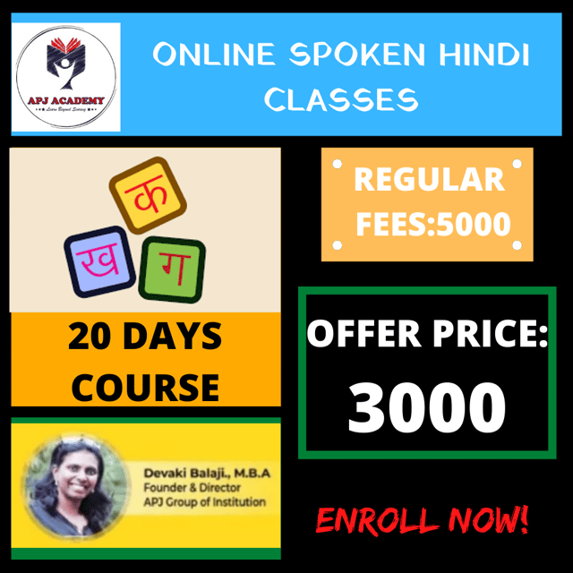 Spoken Hindi Classes for Adults