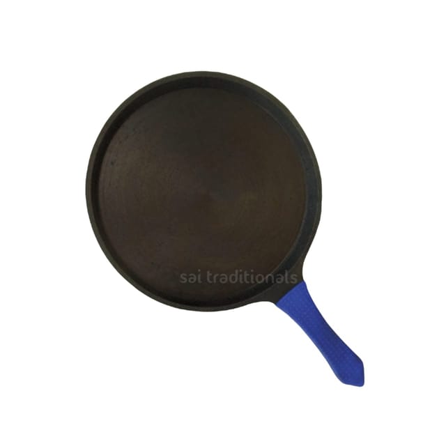 Sai Traditionals - Cast Iron Special Seasoned Silicon Handle Dosa Tawa - 10 inches with lid/without lid