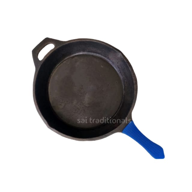 Sai Traditionals - Cast Iron Seasoned Silicon Handle Skillet - 9 & 10 inches (with  & without lid)