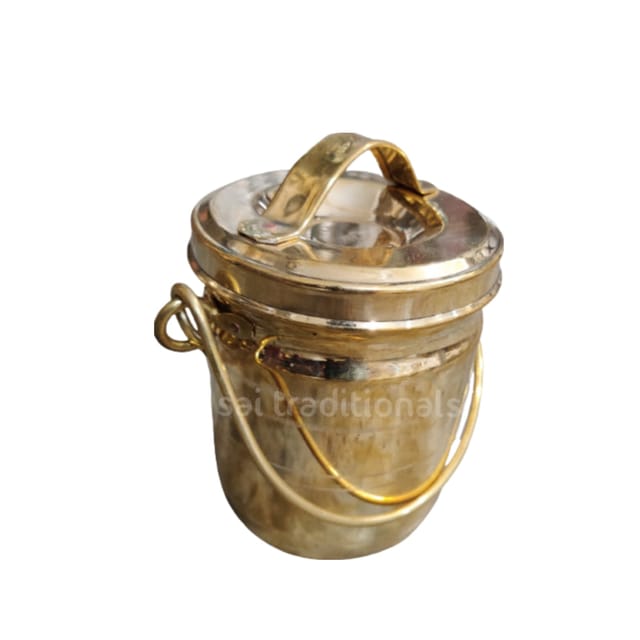 Sai Traditionals - Brass Lunch Carrier or Thooku Posi (Tin Coated)