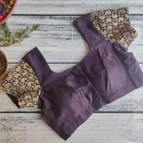Dhinam-The Assorted-Mauve D Sleeve-Readymade Blouse
