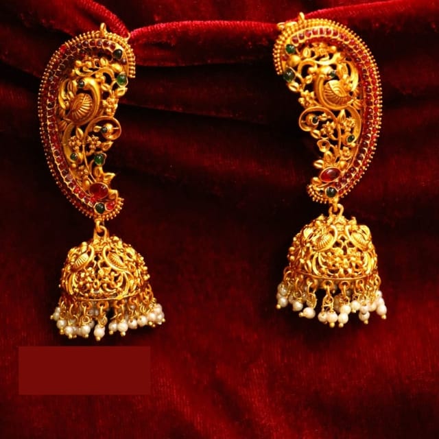 Abarnika- Traditional temple jewellery earcuff jumkhas