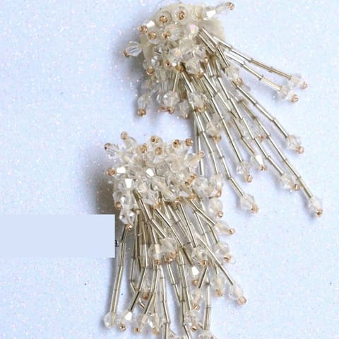 Abarnika- Crystal white statement western earrings