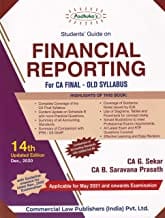 Financial Reporting (Ca Final Old Syllabus)14th Updated Edn Dec  2020 By CA G Sekar CA B Saravana Prasath