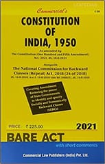 Constitution Of India 1950 (As Amended In 2021) By Bare act