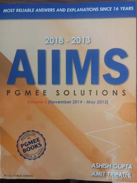 Aiims Pgmee Solutions Volume 3 November 2014 May 2013 2018 2013 By Gupta