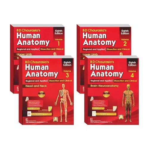 BD Chaurasia's Human Anatomy, 8th Edition 2019 (Volume 1, 2, 3,4)