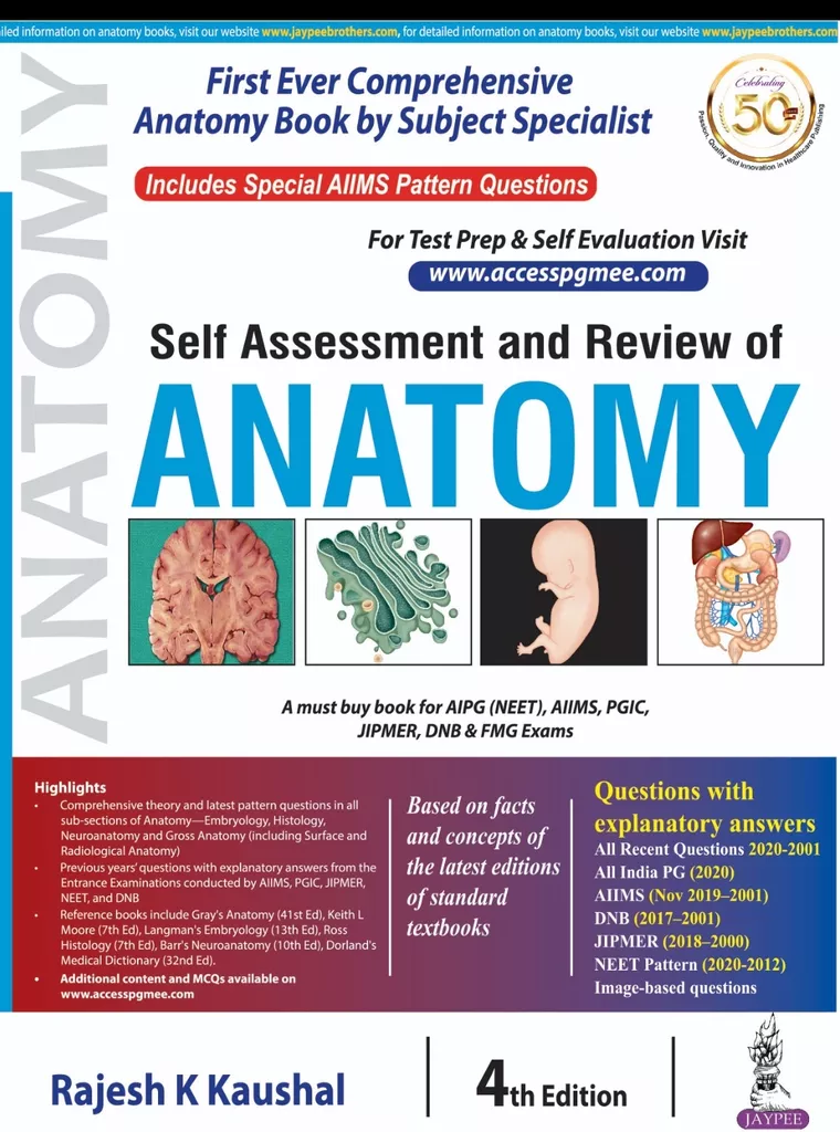 Self Assessment and Review of Anatomy 4th Edition 2020 by Rajesh K Kaushal