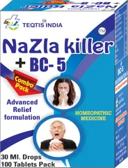 NAZLA KILLER DROPS + BC 5 Homeopathic Treatment For Sinus Sinusitis
