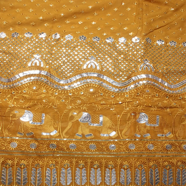 Celebrations and traditions Georgette fabric/Rich-fabric/Ornate-fabric