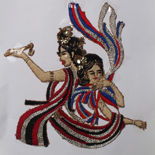 Radha-Krishna beautiful tale patch/Stylised-patch/Purana-patch/Bold-DIY