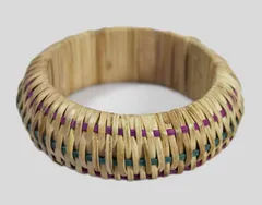 Basket weave style very different type chic and high-trend style very eclectic and varied type youthful wood bangle