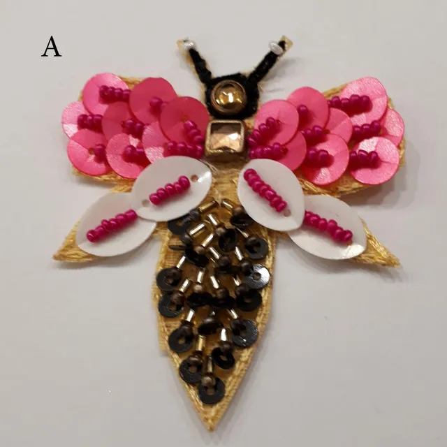 Fabric base hip sequins and beads cute and hearty epic butterfly patch