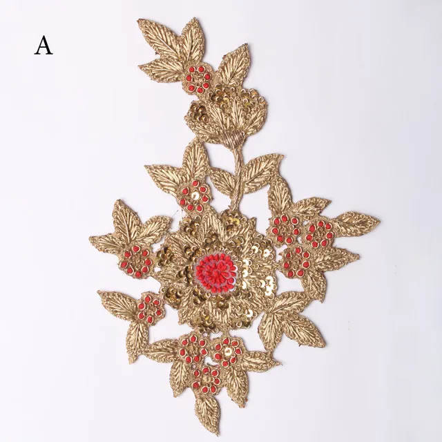 Ornate ornamented floral patch/Zardosi-patch/Royal-patch/Rich-patch