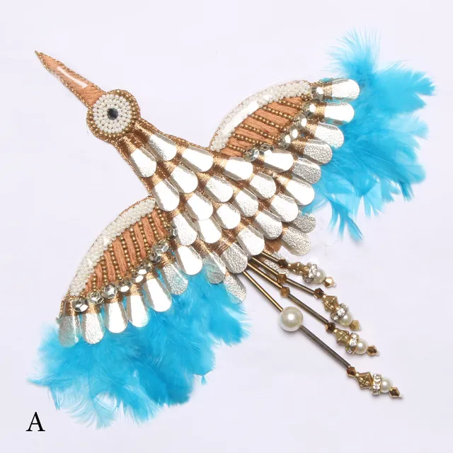 Crafty crane fashion patch/Bird-patch/Artistic-patch/Sequins-bead-patch