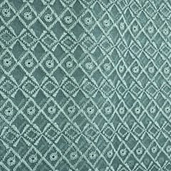 Sage Green Kota Chikan Embroidered Fabric