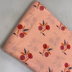 Peach Cotton Cambric Printed Fabric