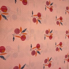 Peach Cotton Cambric Printed Fabric